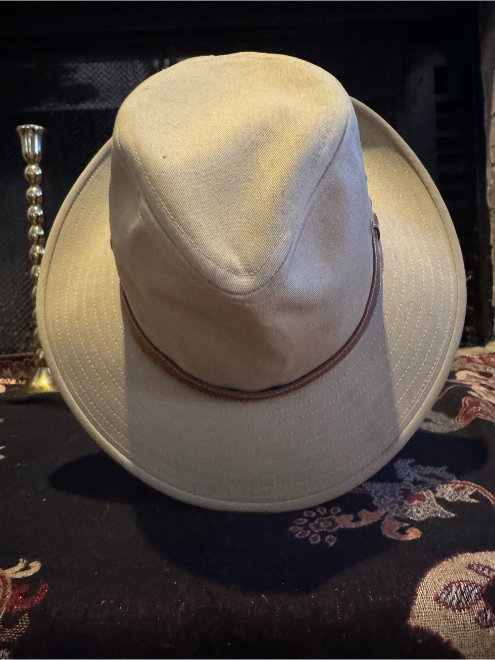 Stetson Canvas Fedora Hat Size S 6 3/4 - 6 7/